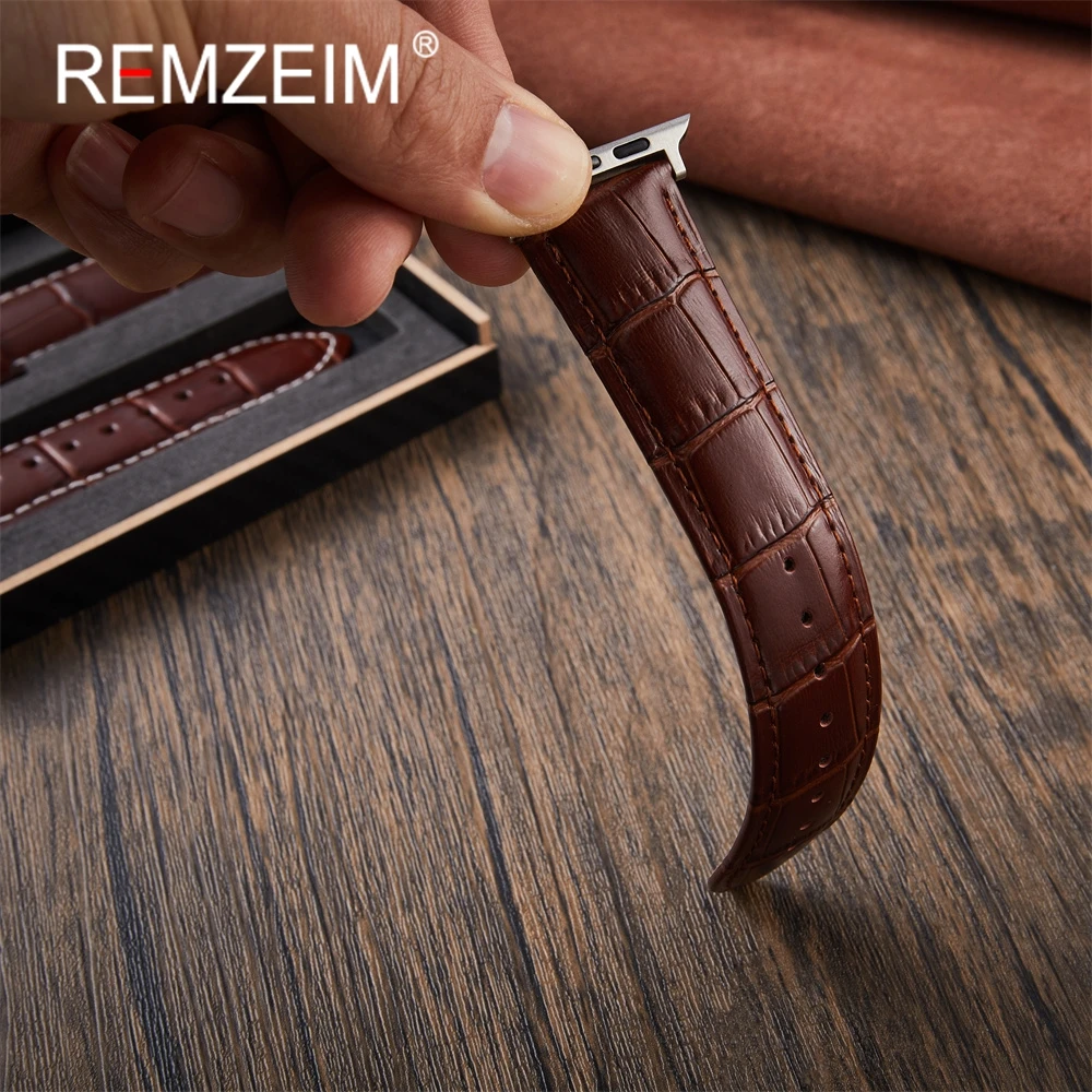 Cinturino in pelle vintage per Apple Watch 38/40/41/42/44/45/46/49mm Cinturini in bambù per Iwatch 10 9 8 7 6 5 4 3 2 1 Se Ultra 2