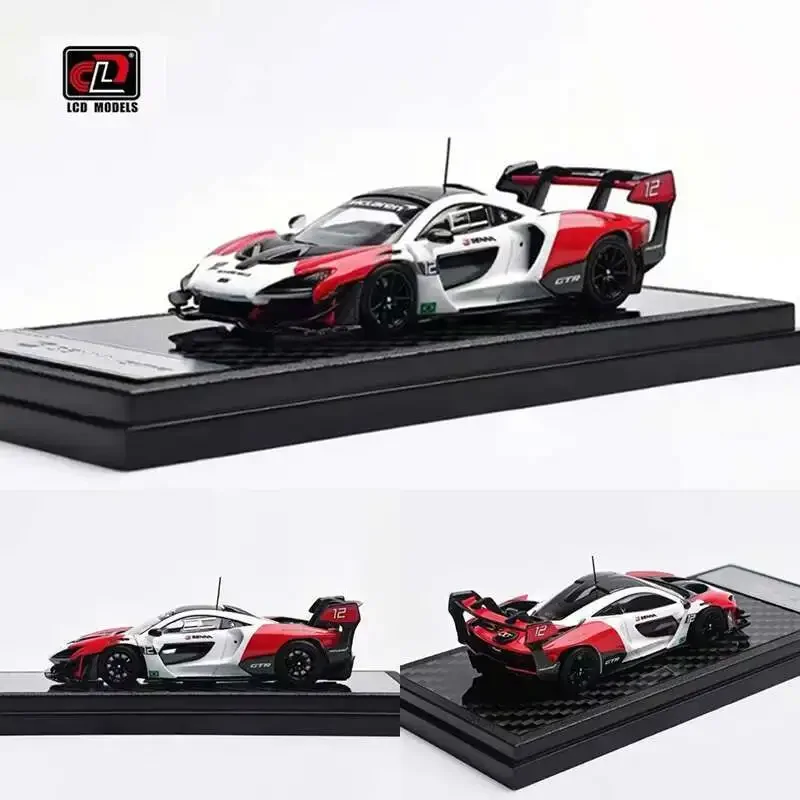 

PreSale LCD 1:64 WHITE RED Senna GTR Diecast Diorama Car Model Collection Miniature Toys