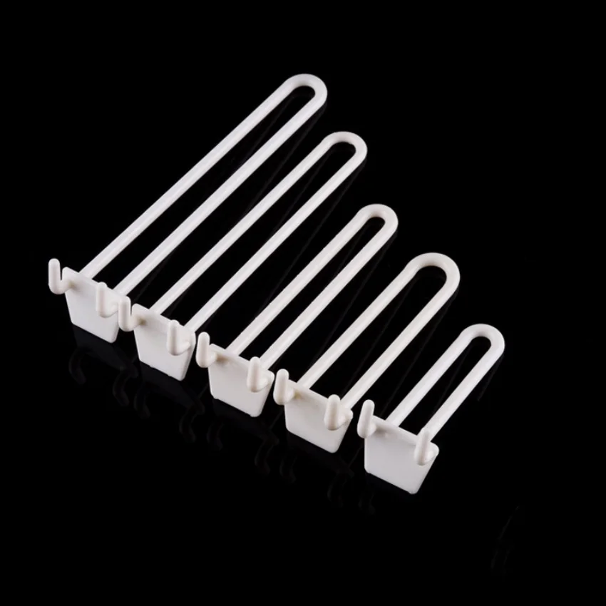 플라스틱 페그보드 제품 디스플레이 걸이형 행어 후크, 이중 발 흰색 보관 상품 선반, 슈퍼마켓 상점, 1 팩