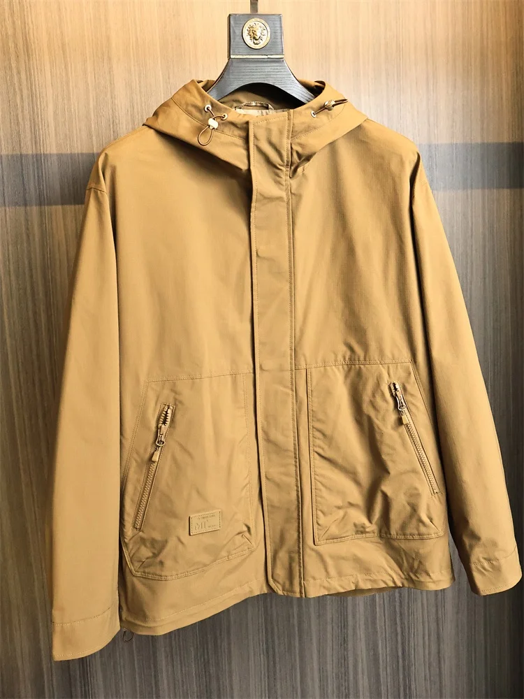 

H-Home уличная текстурированная свободная посадка водонепроницаемая куртка с капюшоном мужская Faion Urban Sle полиэфирное волокно длинная застежка-молния