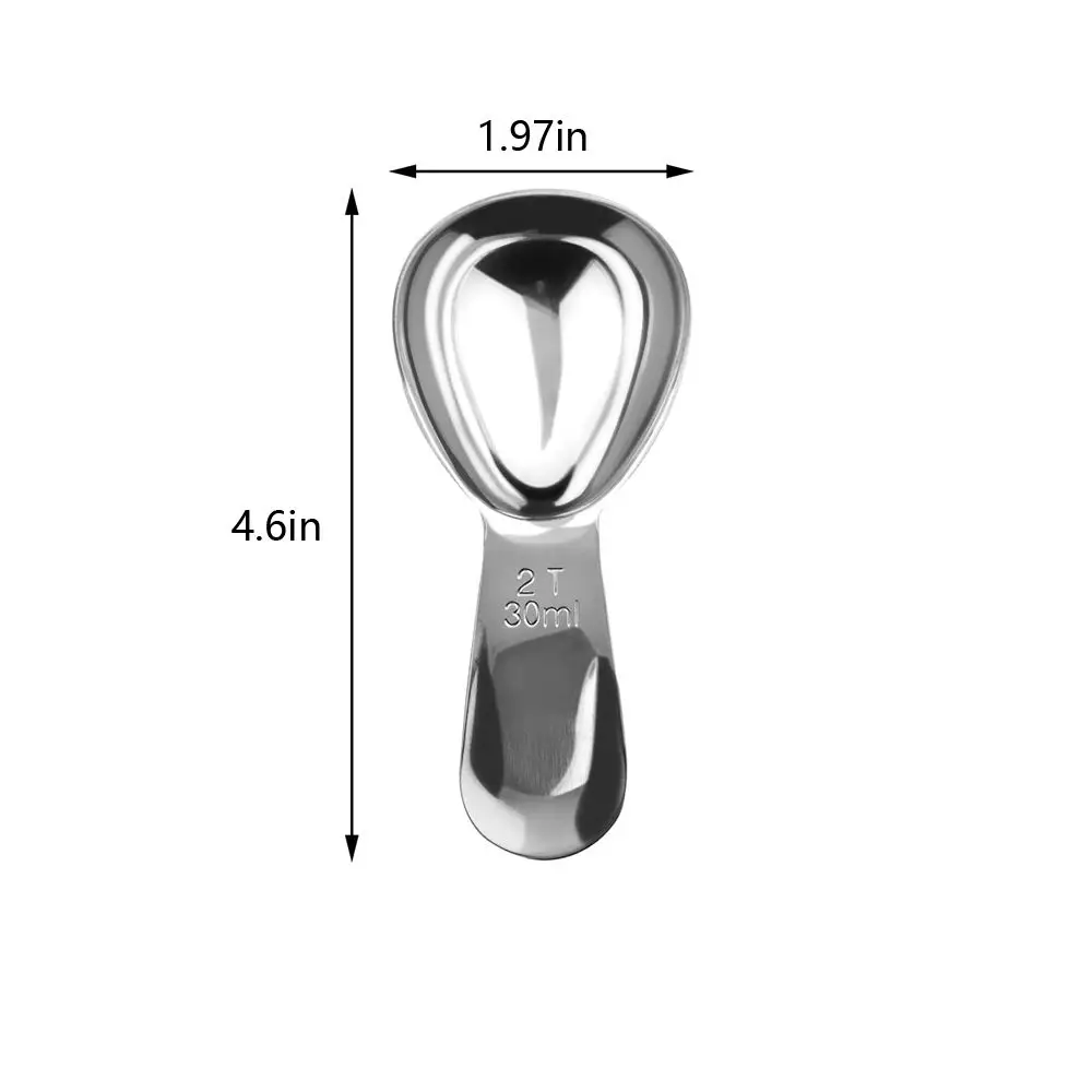 1pc Stainless Steel Coffee Measuring Spoon 2 Tablespoon Coffee Scoop Short Handle Measuring Spoon for Ground Coffee Tea Sugar