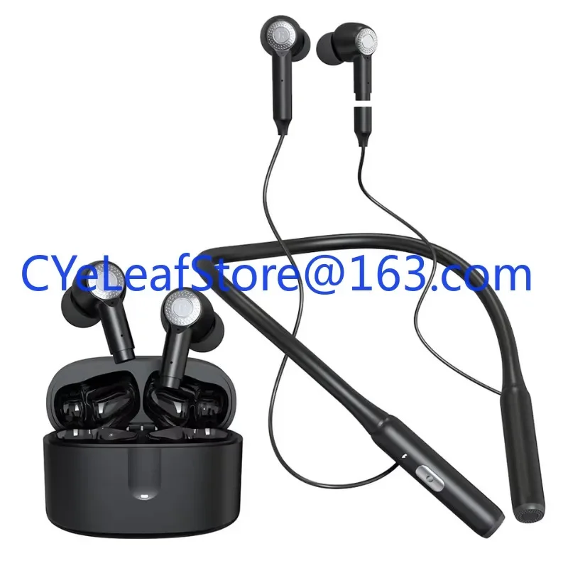 High Quality J9 Neckband Earphone 2 In 1 ANC ENC Double Noise Reduction Wireless Headsets Type C TWS Headphones for Sports