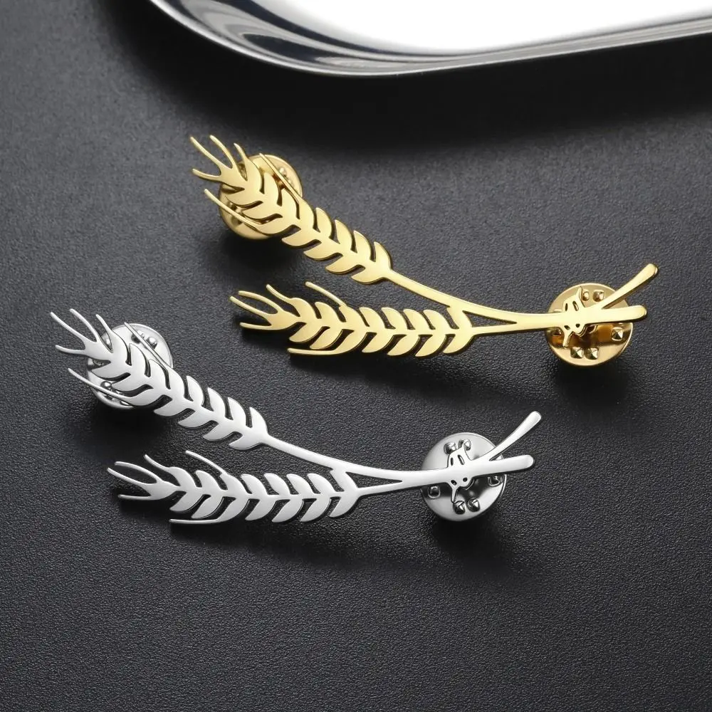 Elegant Stainless Steel Brooches Butterfly Rose Wheat Ears Frangipani Jewelry Accessory Metal Pins Lapel Pins Gift view 6