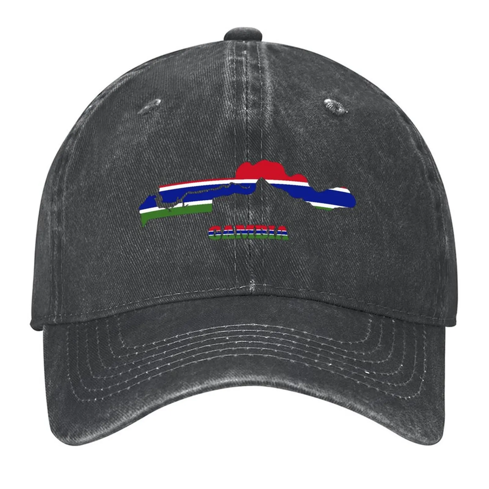 

Gambia flag map design Baseball Cap birthday custom caps Hat Man For The Sun Icon Golf Men Women's