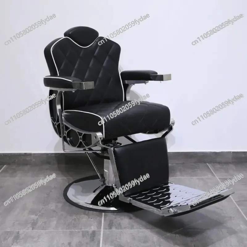 Retro Men's Chair Reclining, High-end Barbershop Chair