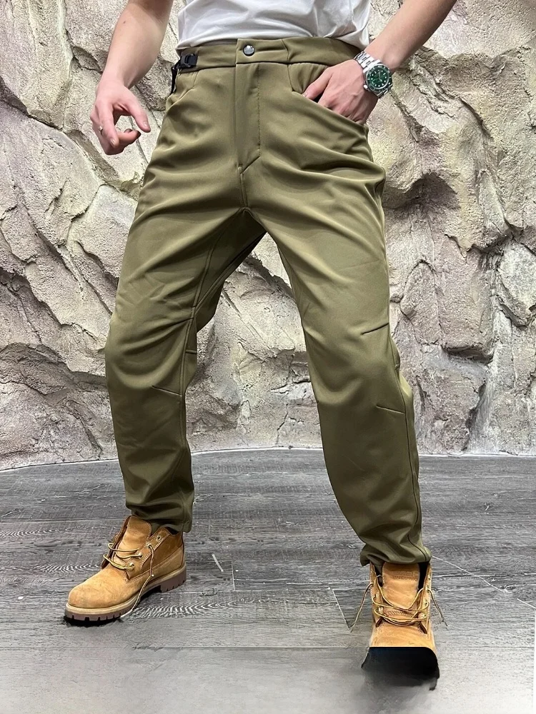 

Мужские утепленные брюки для активного отдыха с флисовой подкладкой, теплые, водонепроницаемые, дышащие, прямого кроя, для осени и зимы