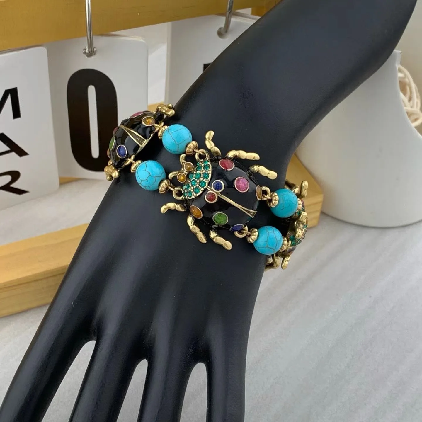 

Temperament Retro Oil-dripping beetle Bracelet for women's Girl party gift Jewelry accessories