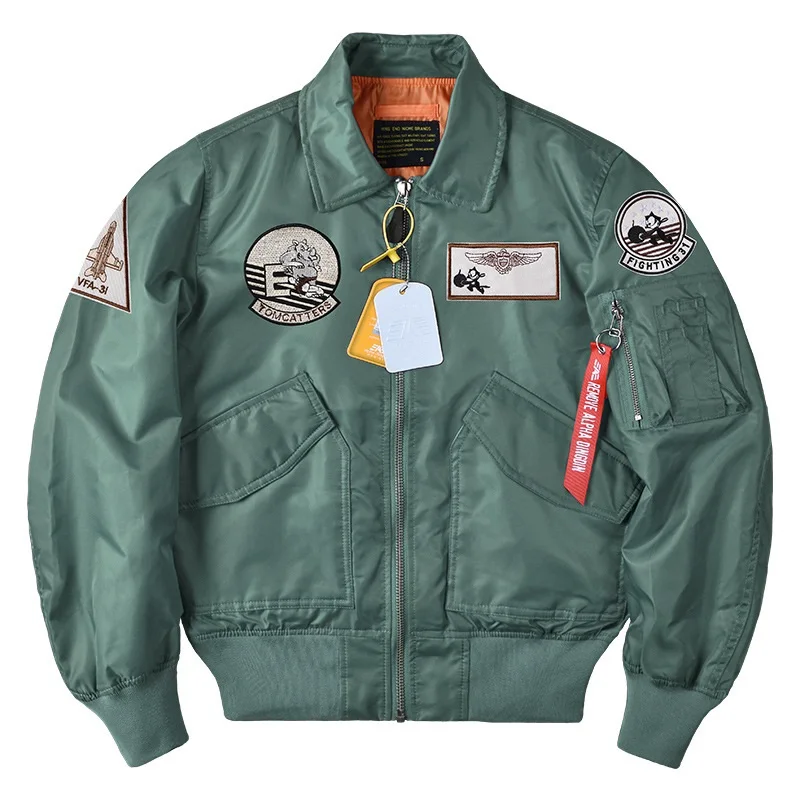 New Pilot Jacket Alpha Martin Fashion MA1 Flight Jacket Men F14 Tomcat Squadron Spring and Autumn Men's Coat Baseball Uniform