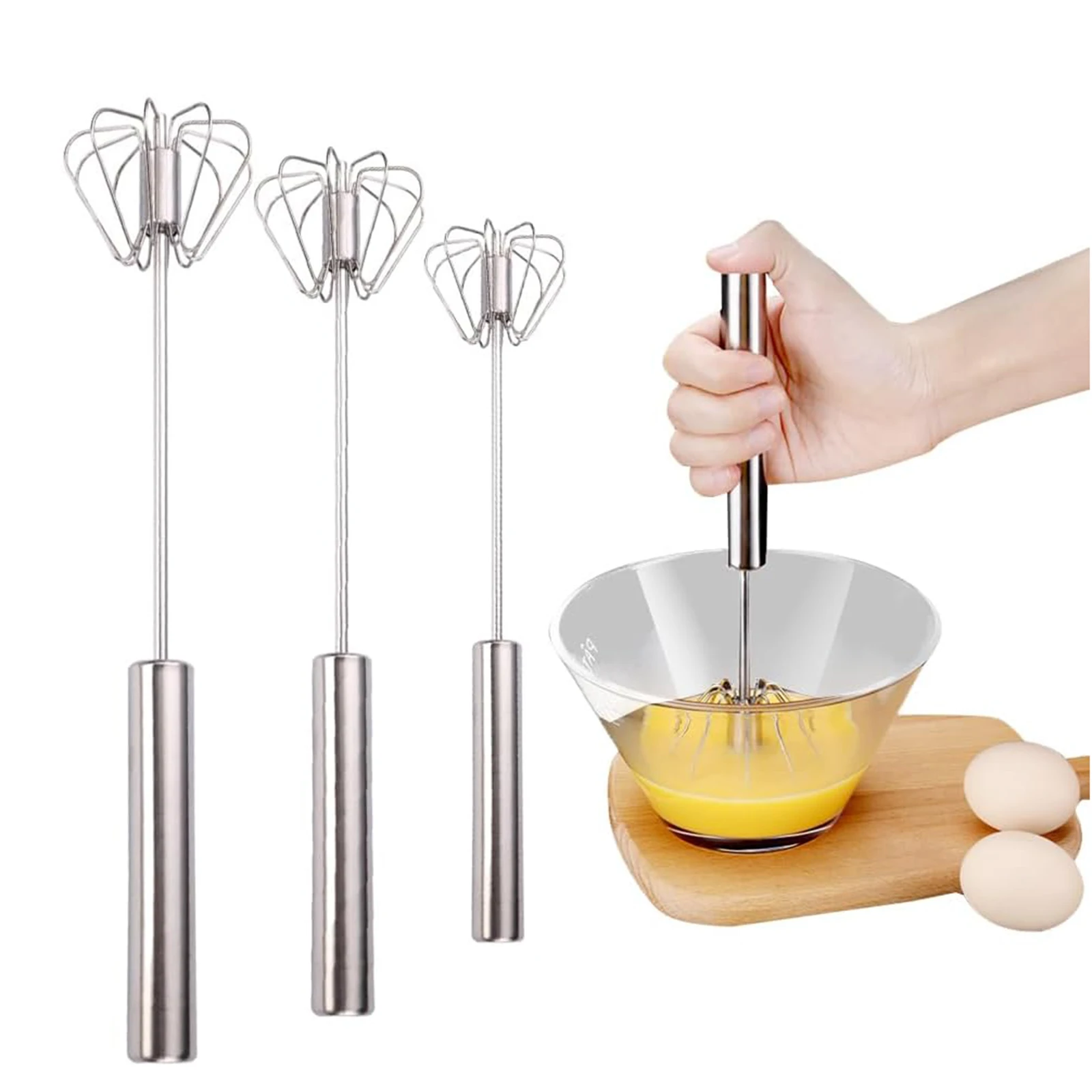 Semi Automatic Egg Mixer Whisk Egg Beater Stainless Steel Manual Cream Egg Stiring Mixer Baking Tool Kitchen Accessories