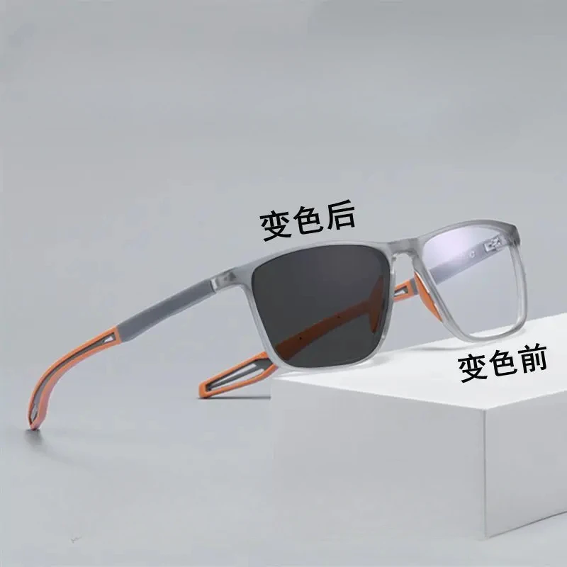 Ultralight Frame Anti Blue Light Outdoor Sunglasses TR90 Photochromic Sport Myopia Glasses Nearsighted Optical Eyeglasse Diopter