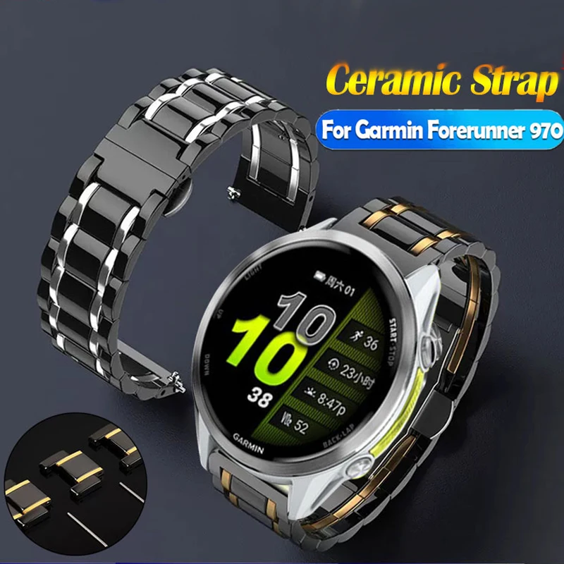 

Роскошный керамический ремешок для Garmin Forerunner 970/570 S70, 47 мм, браслет для Forerunner 255 265 965 745/Vivoactive 4/Venu 2 3