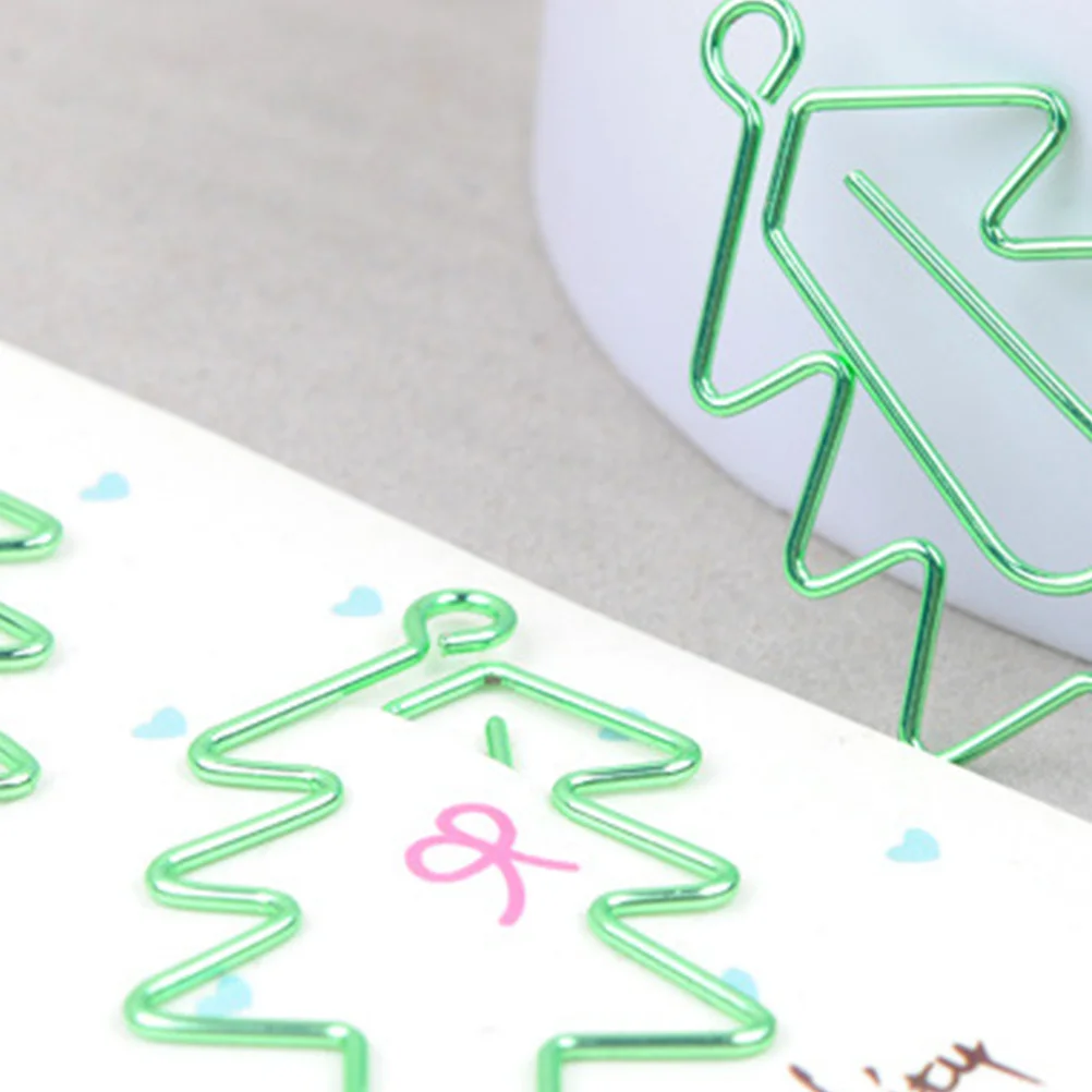 6 قطعة مشابك ورق شجرة عيد الميلاد الإشارات المرجعية الملونة تصميم معدني ممتاز عقد قوي المنزل مكتب المدرسة استخدام حامل رسائل المال