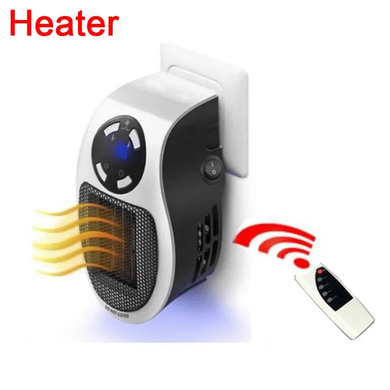 Portable  Heater Plug in Wall Heater Room Heating Stove Household Radiator Remote Warmer Machine 500W Device