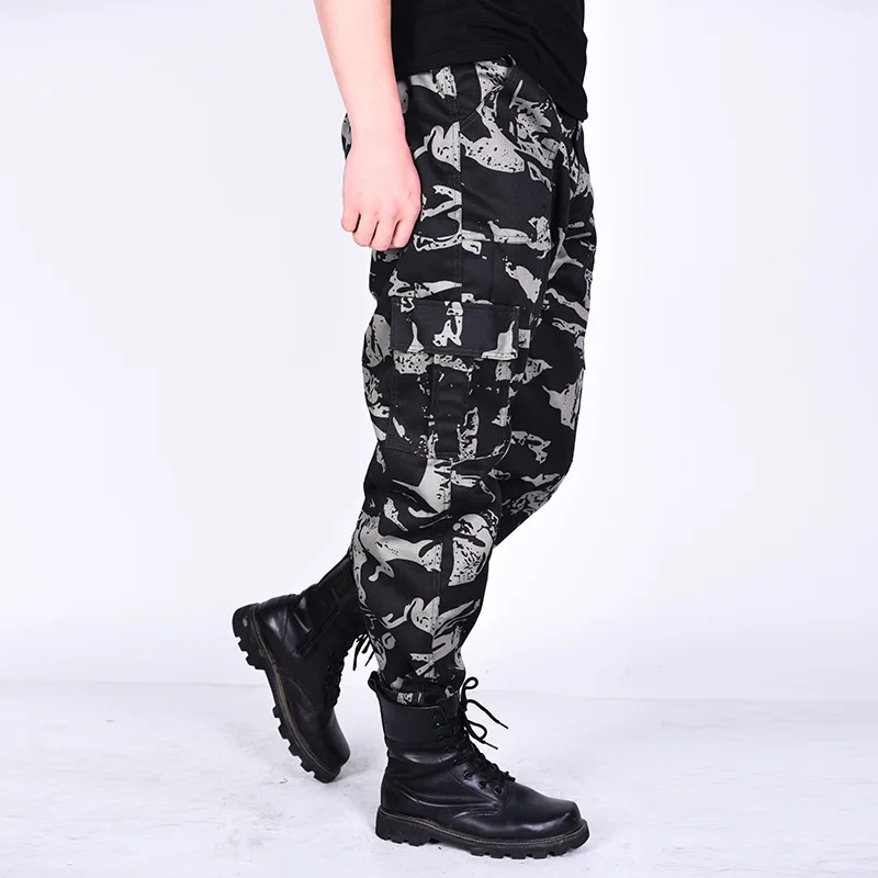 Spring Brand Men Fashion Cargo Pants Multi-pockets Baggy Men Pants Casual Trousers Overalls Camouflage Pants Man