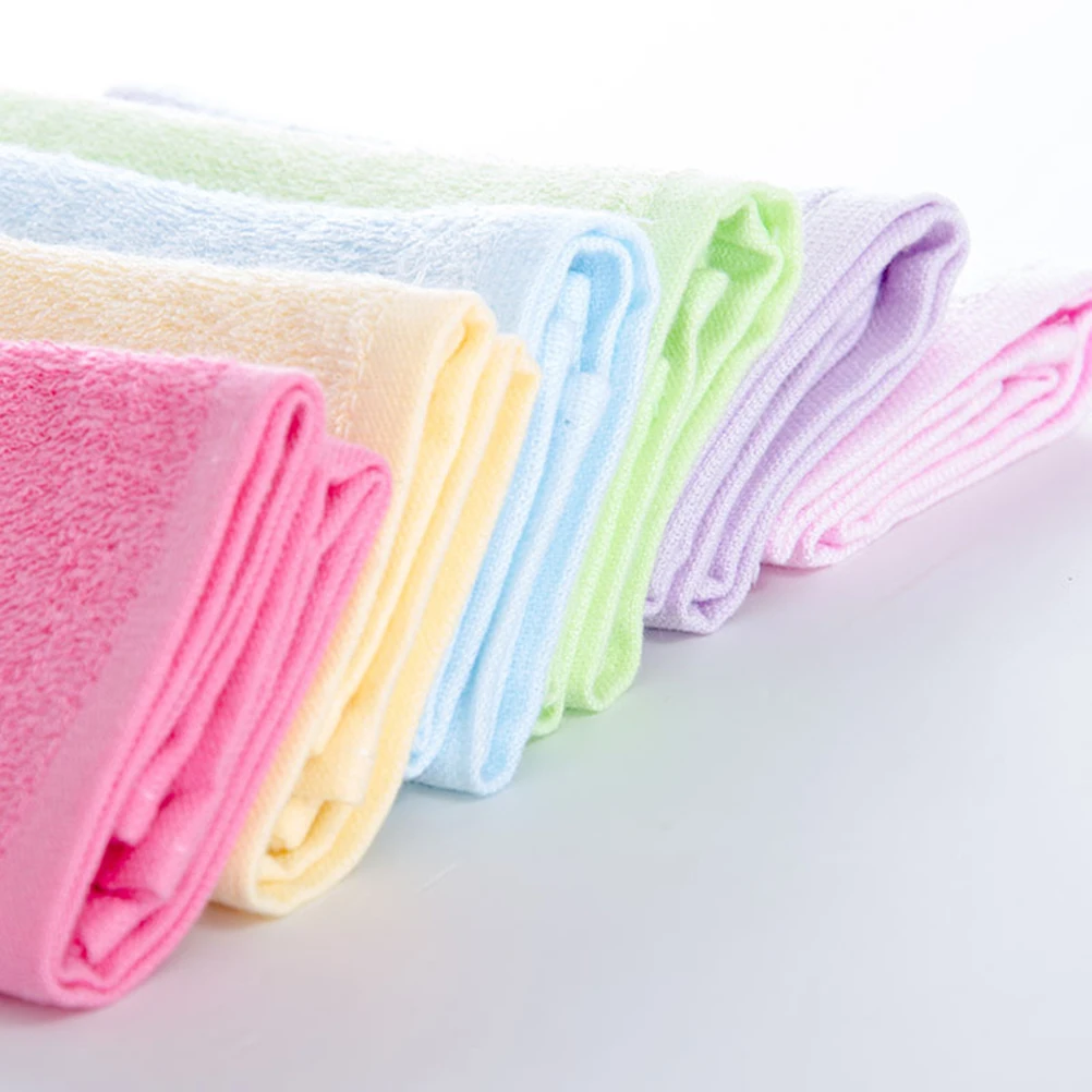 

6Pcs Soft Facial Towel Set Makeup Removing Cloth Absorbent Bamboo Cotton Material Fade Resistant Square Cleaning Cloth for Daily