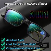 For Women Men Eyewear Spectacles Anti-blue Light Progressive Multifocal Lens Reading Glasses Presbyopia Eyeglasses