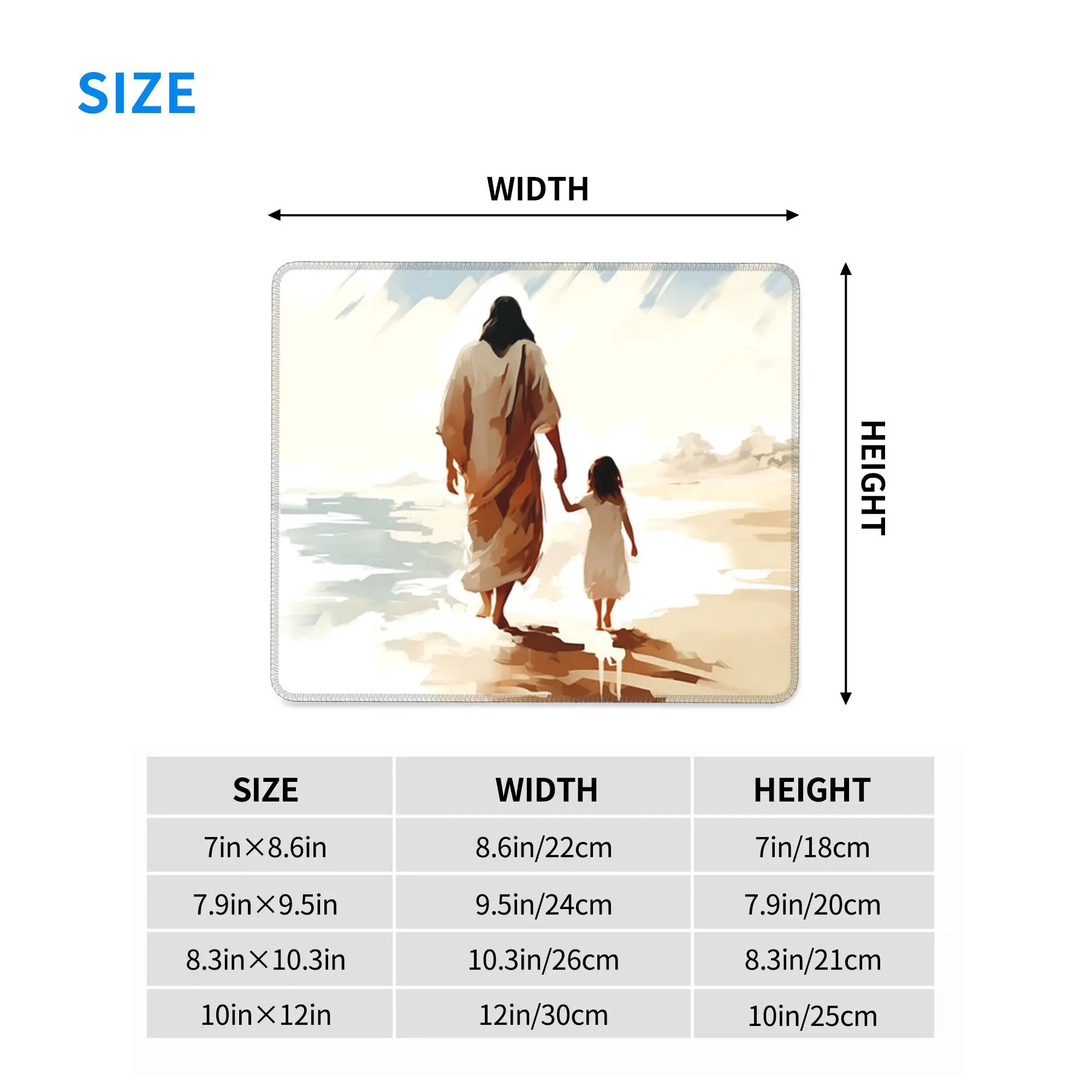 Jesus Guiding Her Home Painting Mouse Pad Computer Keyboard Mouse Mat Gaming PC Laptop Desk Mat Office Accessories Table Mats