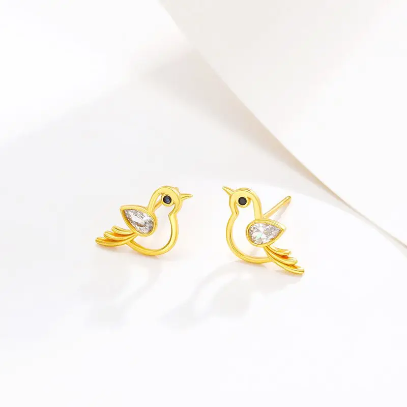 أقراط زركون جميلة للحمام للنساء ، مجوهرات أنيقة ، مطلية بالذهب الخالص ، خالية من النيكل ، سعر الجملة #4