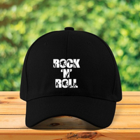 Rock N Roll Logo Printed Cotton Baseball Cap Dad Hat Unisex Adjustable Hip Hop Sun Hat Foldable Outdoor Cap