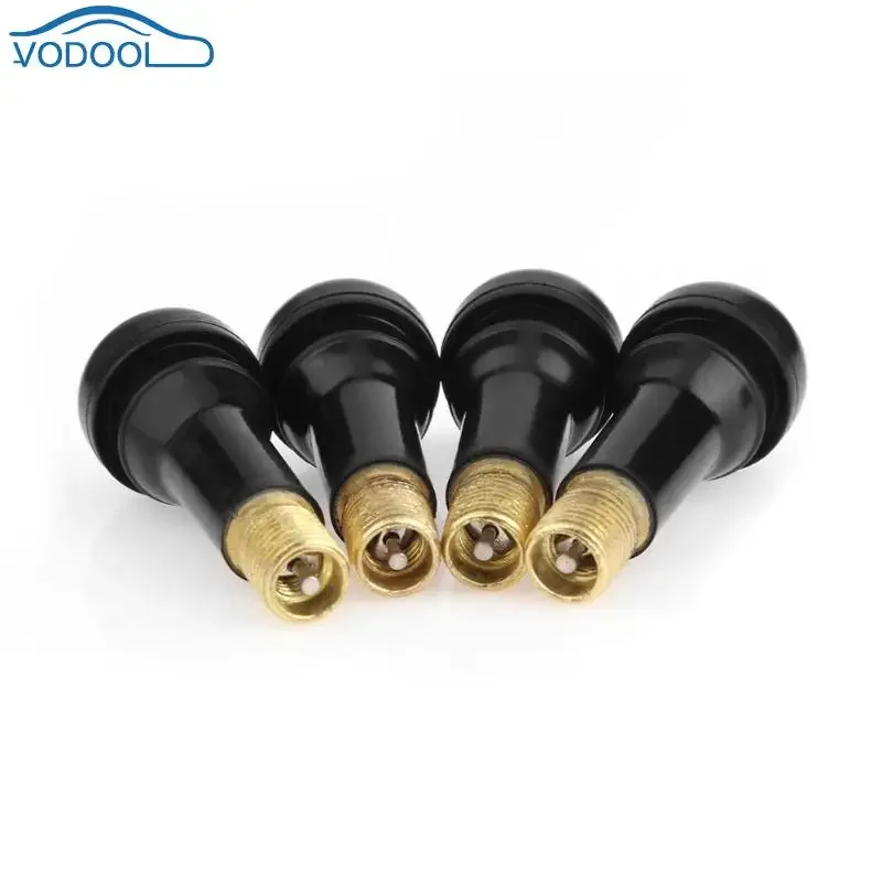 VODOOL 1pc/ 4pcs Black TR438 Snap-in Rubber Tubeless Tire Car Wheel Tyre Valves with Dust Caps Car Accessories