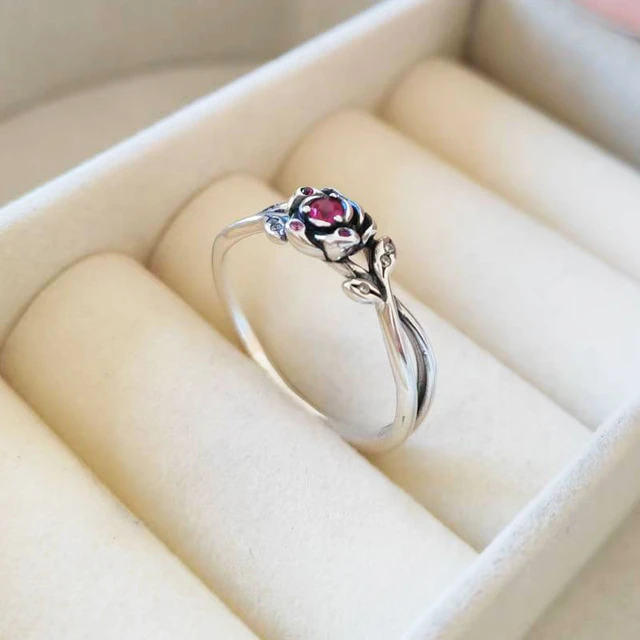 Anello in argento Sterling 925 con rosa di bellezza anello di gioielli in stile Pandora di moda per le donne AliExpress