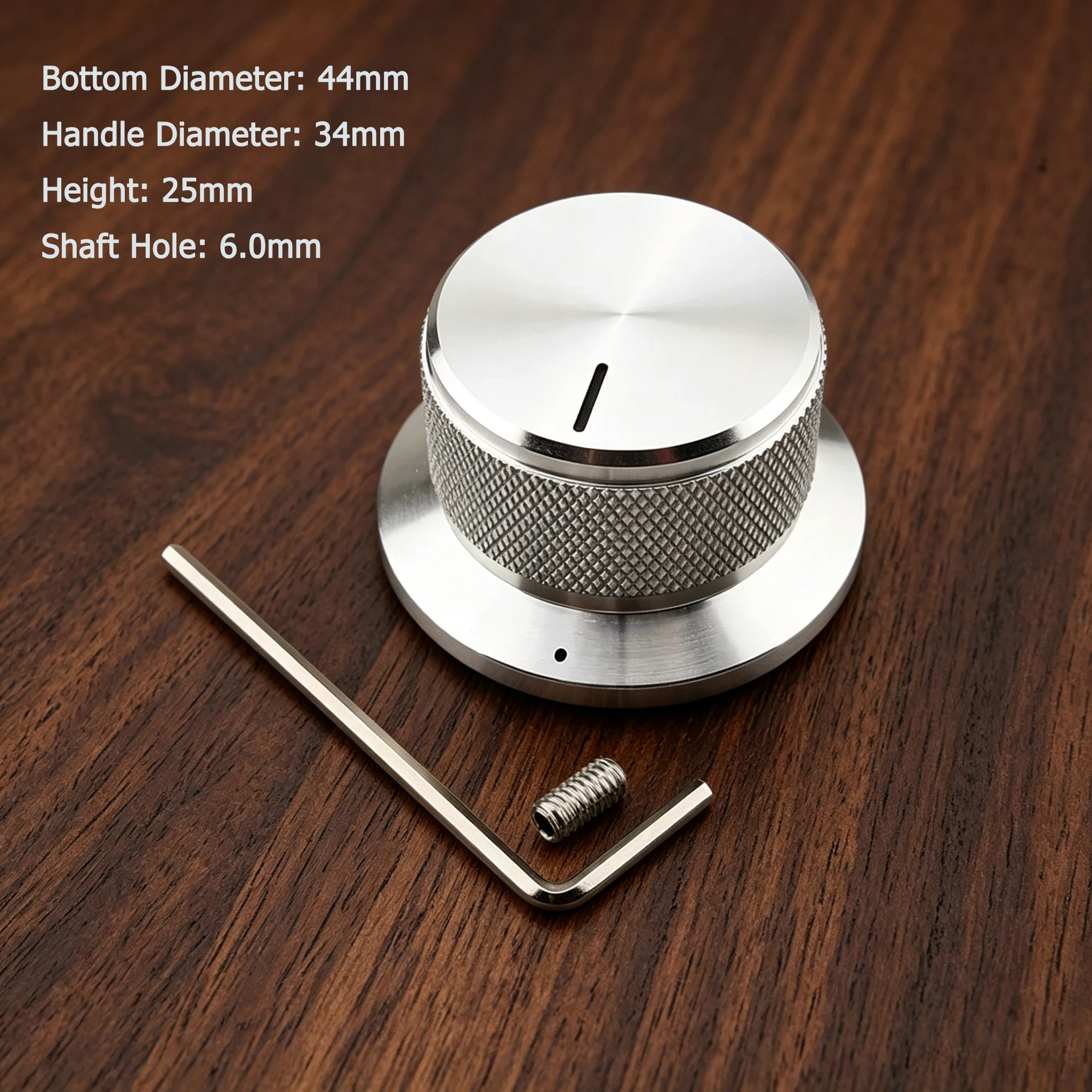 1PC 44*25mm Aluminum Rotary Potentiometer Knob Cap 6mm Shaft Hole Round Control Knob For Audio Amplifier Electronic Instrument