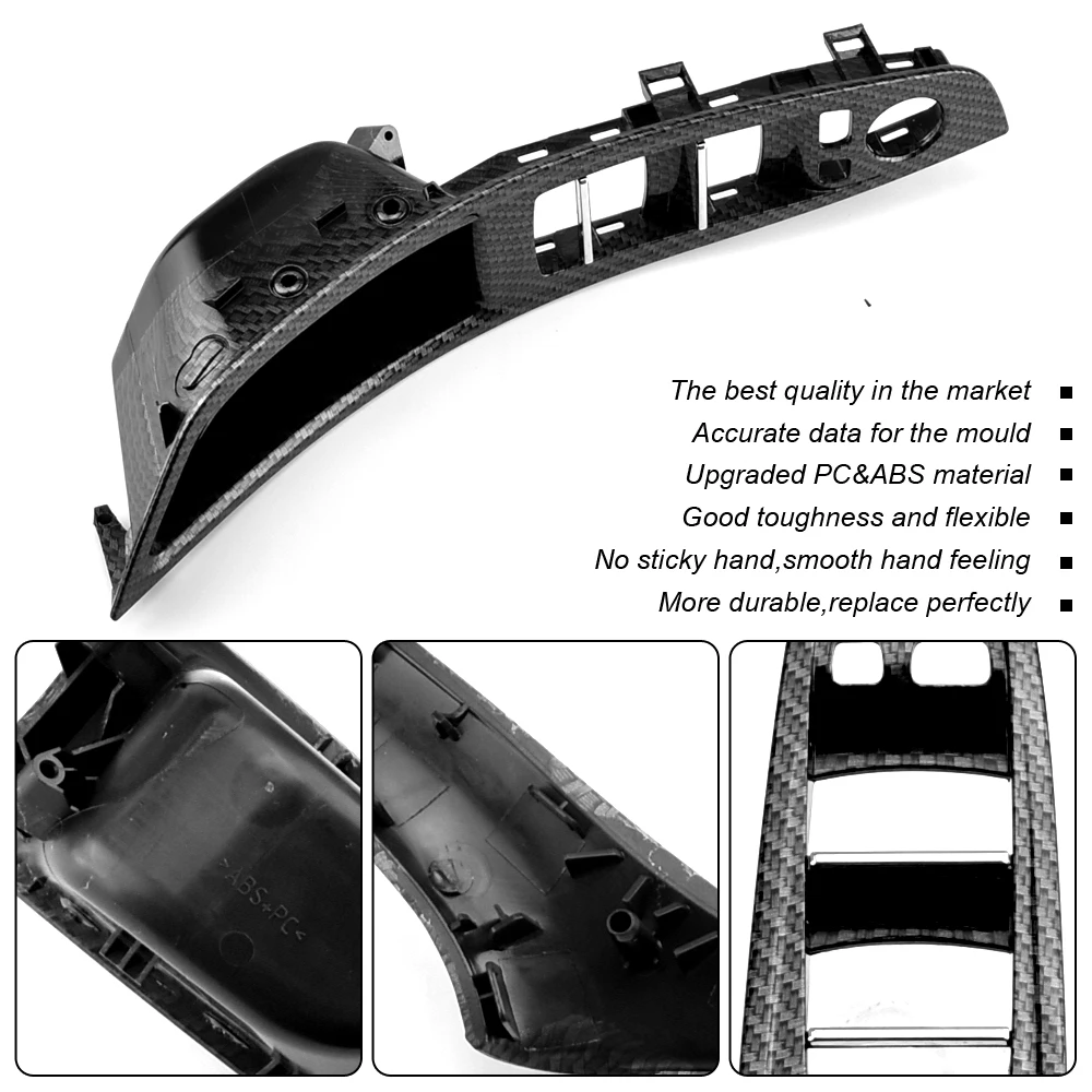 

4Pcs Car Interior Door Handle Inner Panel Pull Trim Cover Handle Set Armrest For BMW E70 E71 E72 X5 X6 Series LHD