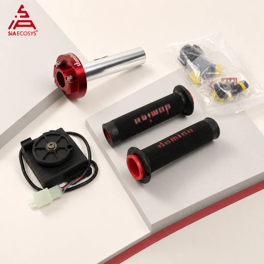SiAECOSYS Electric Motorcycle 22MM Handlebar Accelerator Handle Line Throttle Racing Motocross Gel Rubber Domino Grip