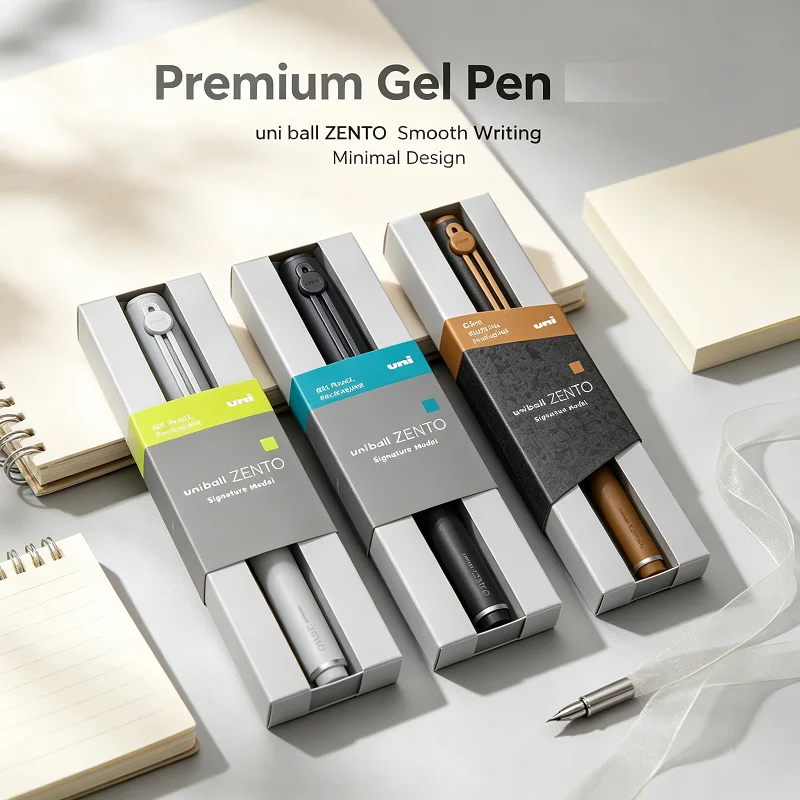 Uni Limited Edition Uni‑ball ZENTO Magnetic‑clasp Metal Gel Pen 0.38/0.5mm Black Ink Japanese Stationery Signature Writing Pen