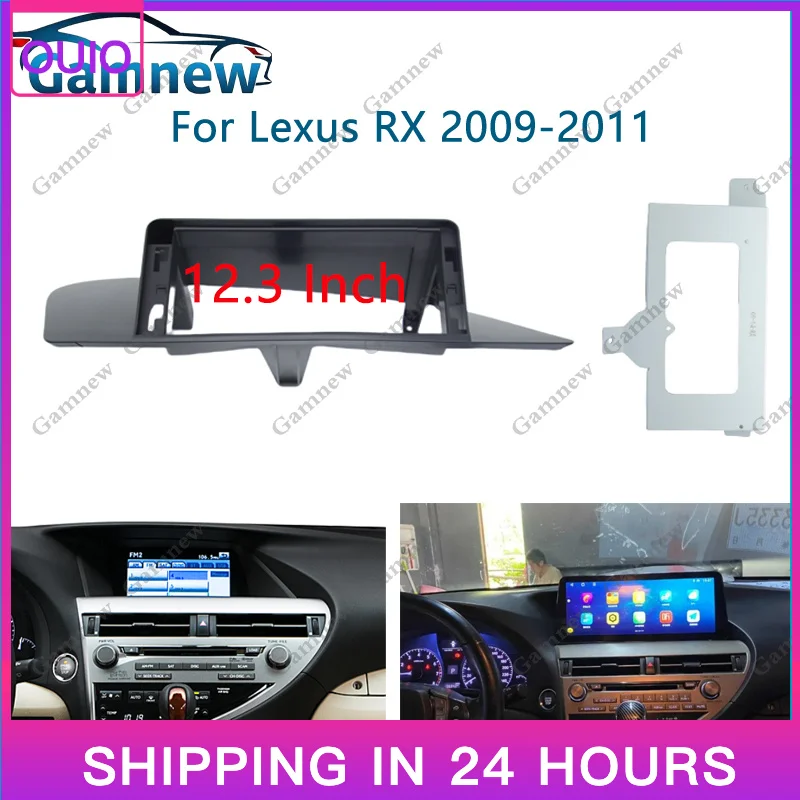 New Car 12 3 Inch Frame Fascia Adapter Android Radio Dash Fitting Panel Kit for Lexus RX 2009-2014 Custom Fit Replacement Upgrad