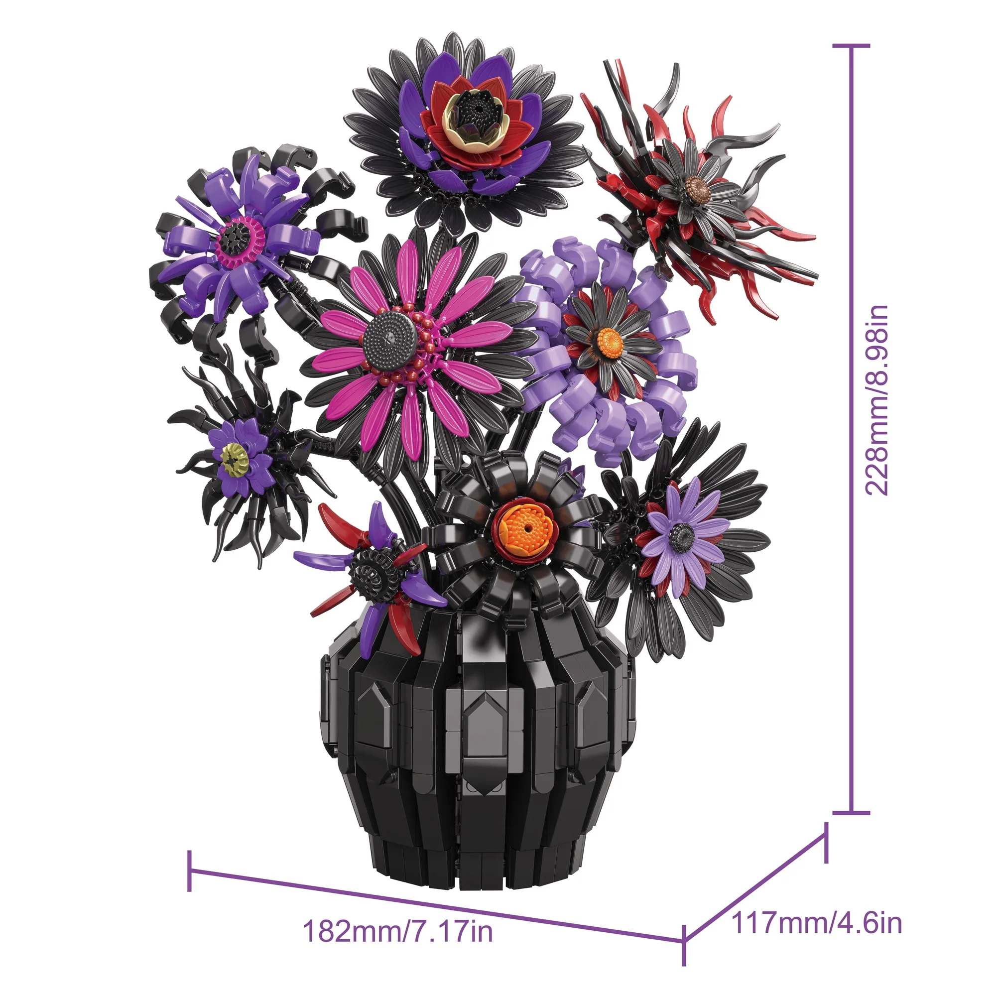 

Sunflower model assembly, creative home decoration, DIY artificial flower ornament, children's building blocks toys gift