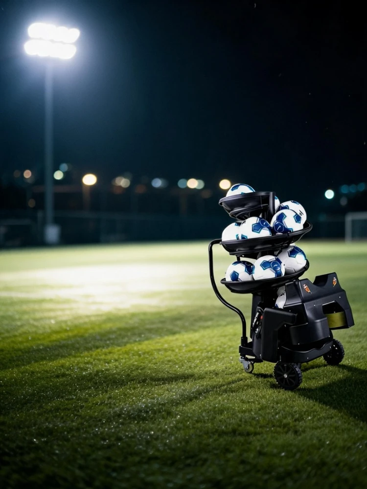 Remote APP Control Soccer Ball Launcher ABS Material 35 Programmable Spots 5-20m Football Training Machine Adjustable Speed Club