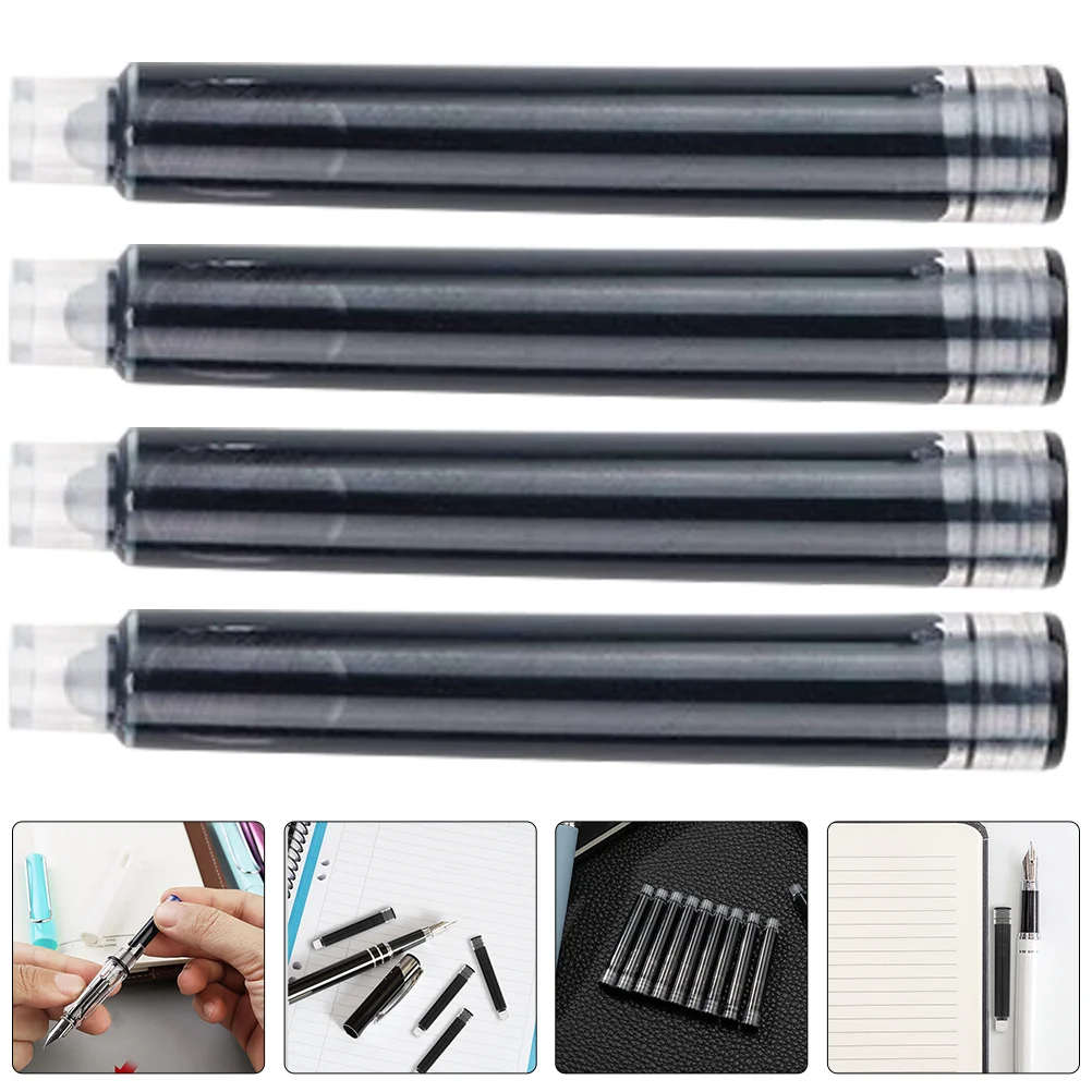 4 Bags Pen Ink Refills for Fountain Office Supplies Black Pens Writing Convenient Practice School Combination