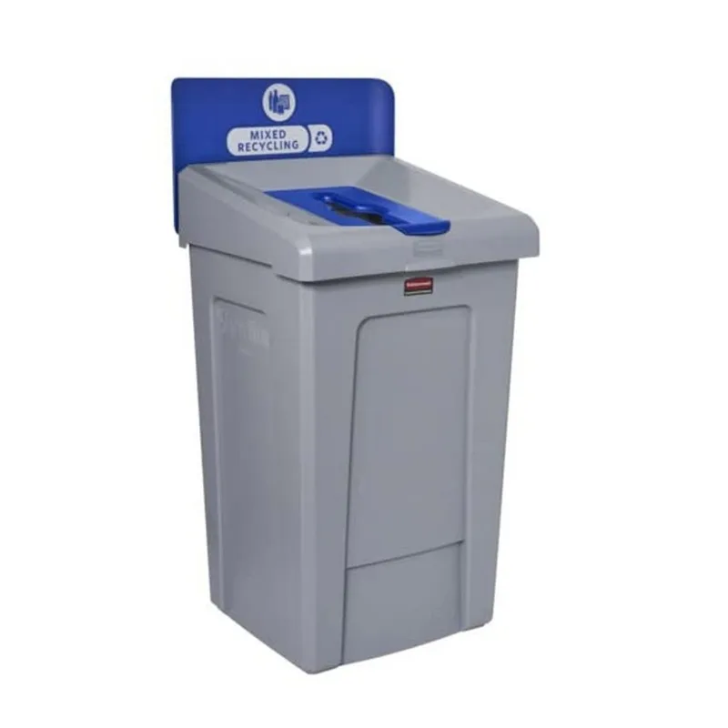 Slim Jim Recycling Station 1-Stream Mixed Recycling Bin/Can/Kit/Station, 33 GAL, for Kitchens/Classrooms/Offices/Back