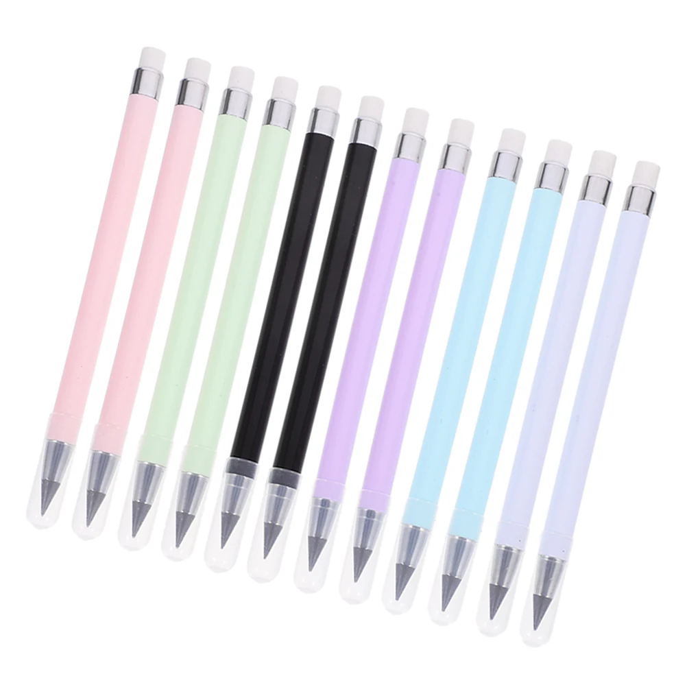 12pcs Pencils Bulk Erasable Inkless Eternal Colored Smooth Writing Long Lasting Portable Sturdy Kids School Office