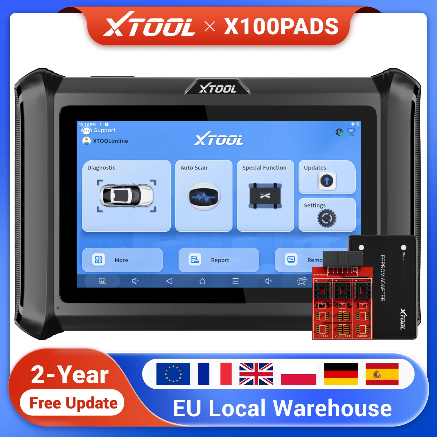 XTOOL X100 PADS V2.0 Outils de programmation de clés IMMO, remplacement de clés perdues, génération de clés OBD2, outil de diagnostic tous systèmes, scanner automobile, programmateur de clés auto