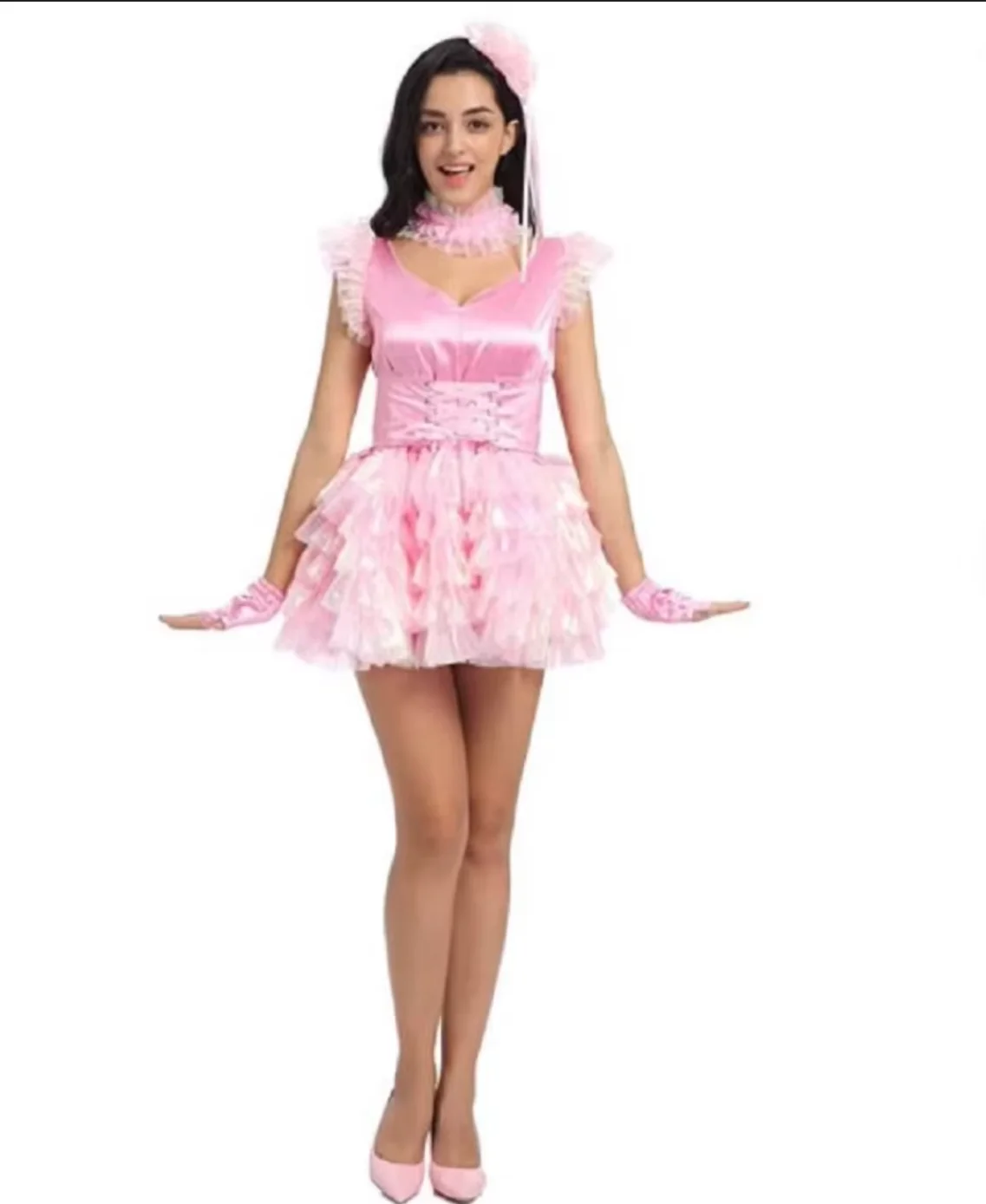 

Cross Dressing Clothes Sissy Cute Sexy Joline Prissy Women's Fluffy Pink Dance Dress Can Be Customized