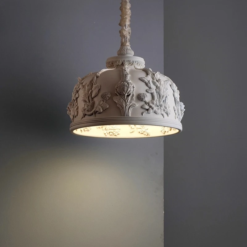 

French small chandelier cream wind living room porch dining room medieval chandelier corridor aisle original art carved lighting