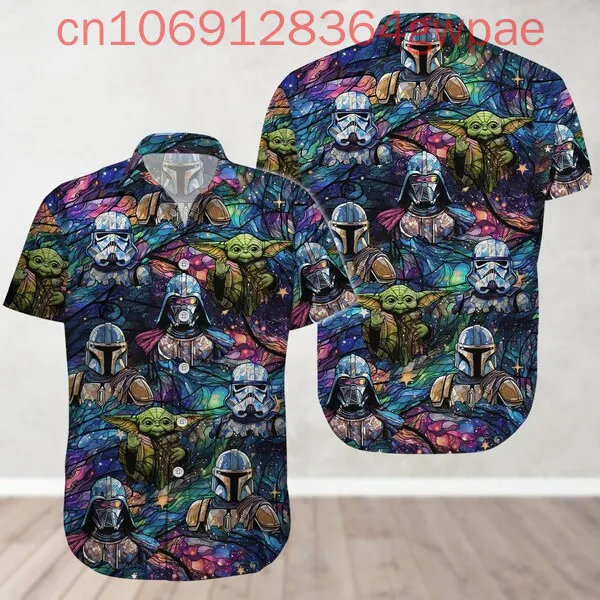 Disney Baby Yoda Movie Button Shirt Darth Vader Hawaiian Shirt Magic Kingdom Men Women Shirt Trip Shirt Vacation Beach Shirt