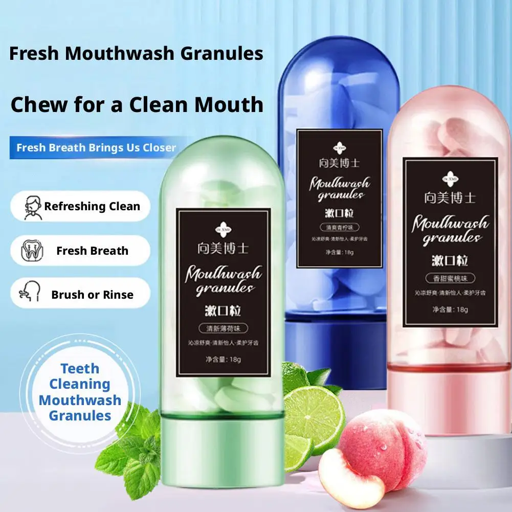 Portable Probiotic Solid Toothpaste Effectively Clean Teeth Peach Gargle Granules Fresh Breath Removes Odor Chewable Toothpaste