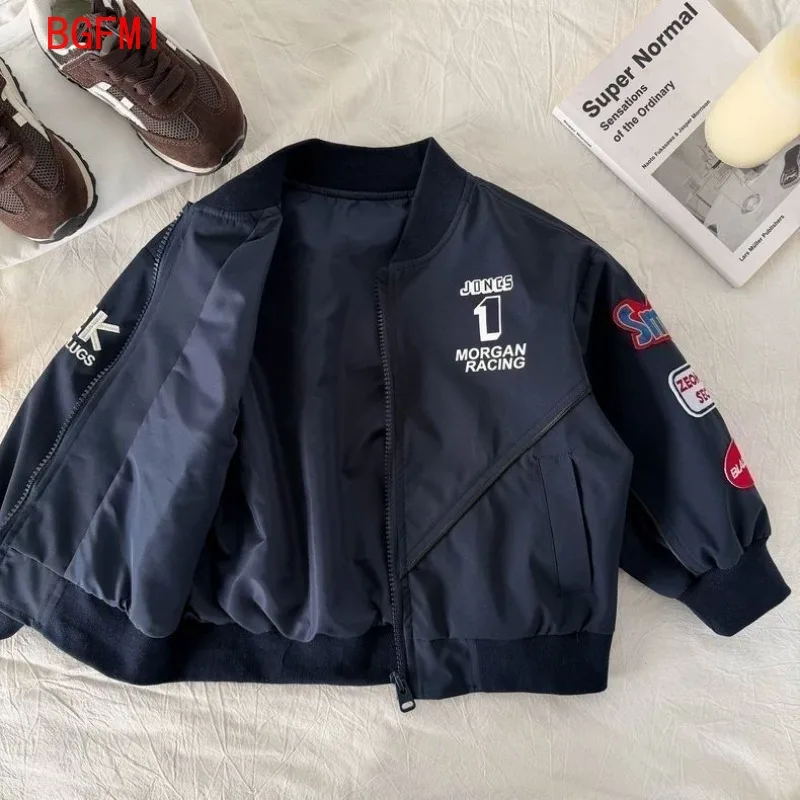Kids Tops for Boys Bomber Jacket Spring Autumn Outdoor Clothes for Children Fashion Sports Jacket Casual Loose Baseball Uniform
