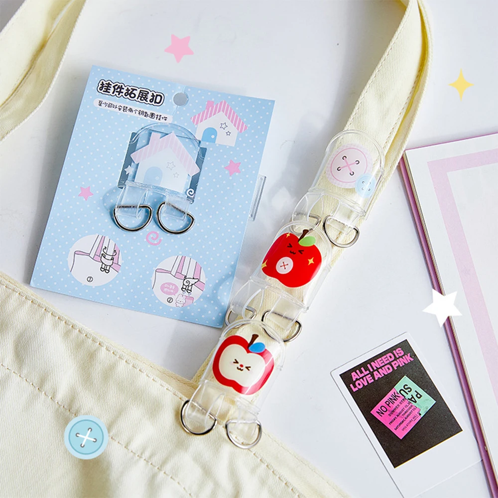 Transparent PVC Bag Expansion Buckle, Sweet Girl Cartoon Bag Pendant Accessories, Itabag DIY Display Buckle Girls Handmade Gifts