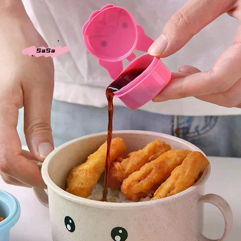 3PCS Mini Sauce Box Squeeze Sauce Bottle Plastic Bottle Seasoning Bottle Storage Box Cartoon Cooking Seasoning Salad Bottle