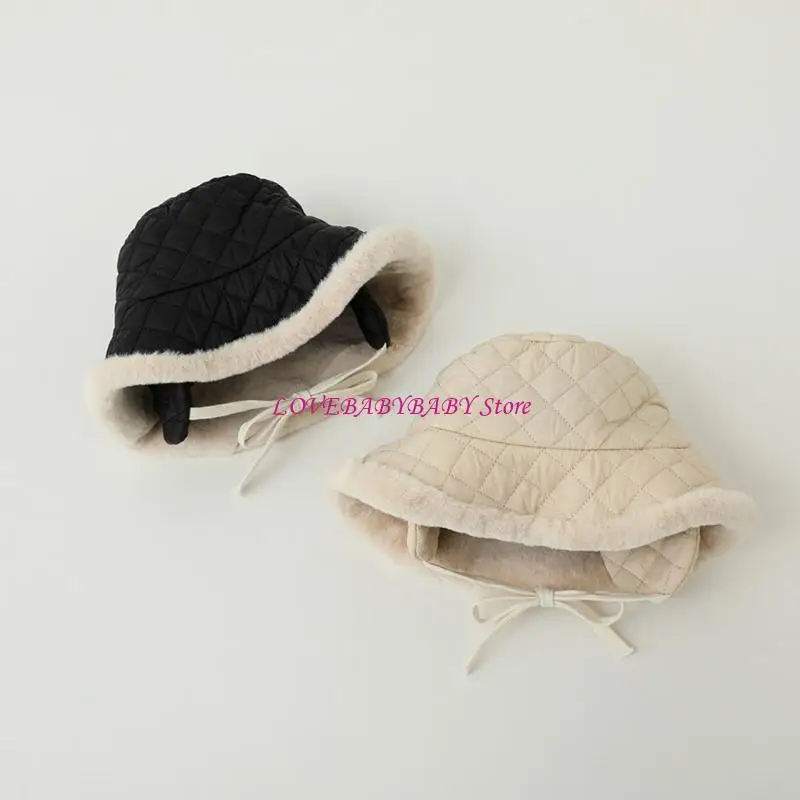 

Travel Earflap Hat Outdoor Warm Keeping Hat Winter Fisherman Hat for Infant Toddler Baby Big Brim Basin Hat 4XBC