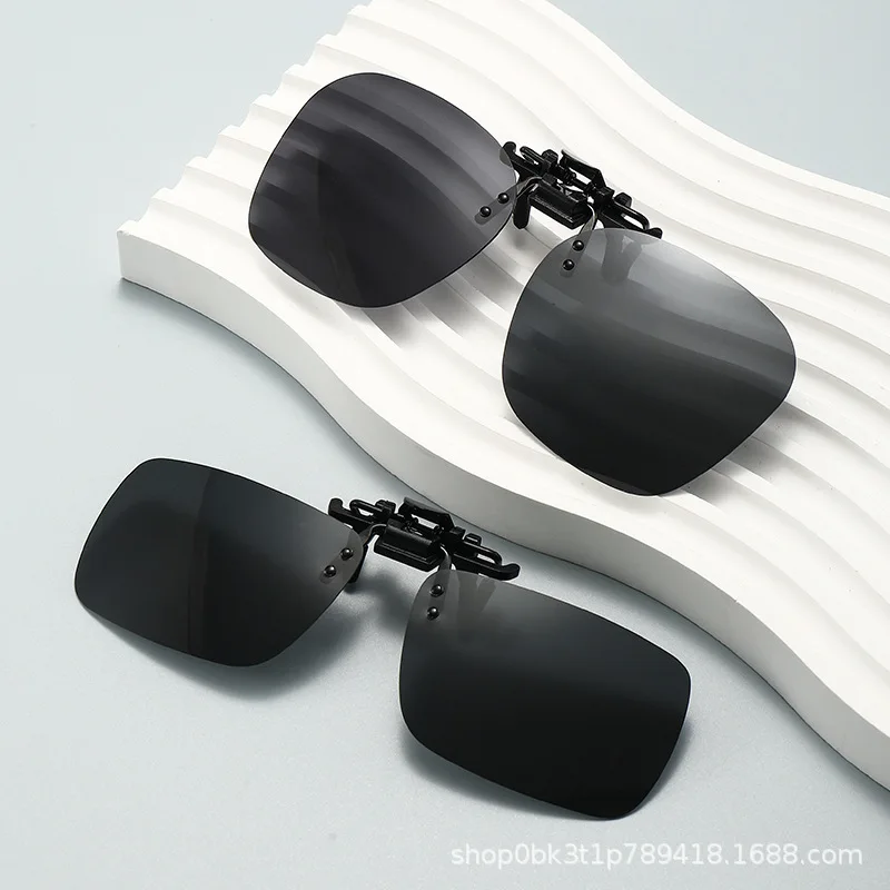 High Quality Flip Up Polarized Clip On Sunglasses Photochromic Night Vision Lens For Driving Fishing Unisex Eyeglass Clip Shades
