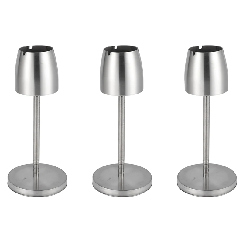 

3X Stainless Steel Telescopic Ashtray Floor Standing Ash Tray Ashtray Metal Large Windproof Ashtray Smoking Accessories