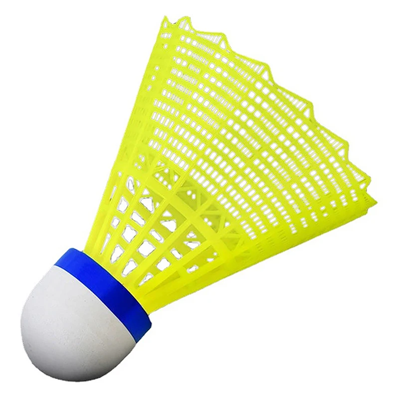 1 Uds pelota de bádminton pelota de bádminton de plástico duradera amarillo blanco estudiante pelota de bádminton de nailon duradera