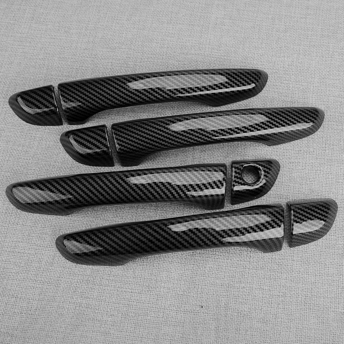 

1 Set Car Carbon Fiber Style ABS Exterior Door Handle Cover Trim Fit for Hyundai Elantra 2017-2020