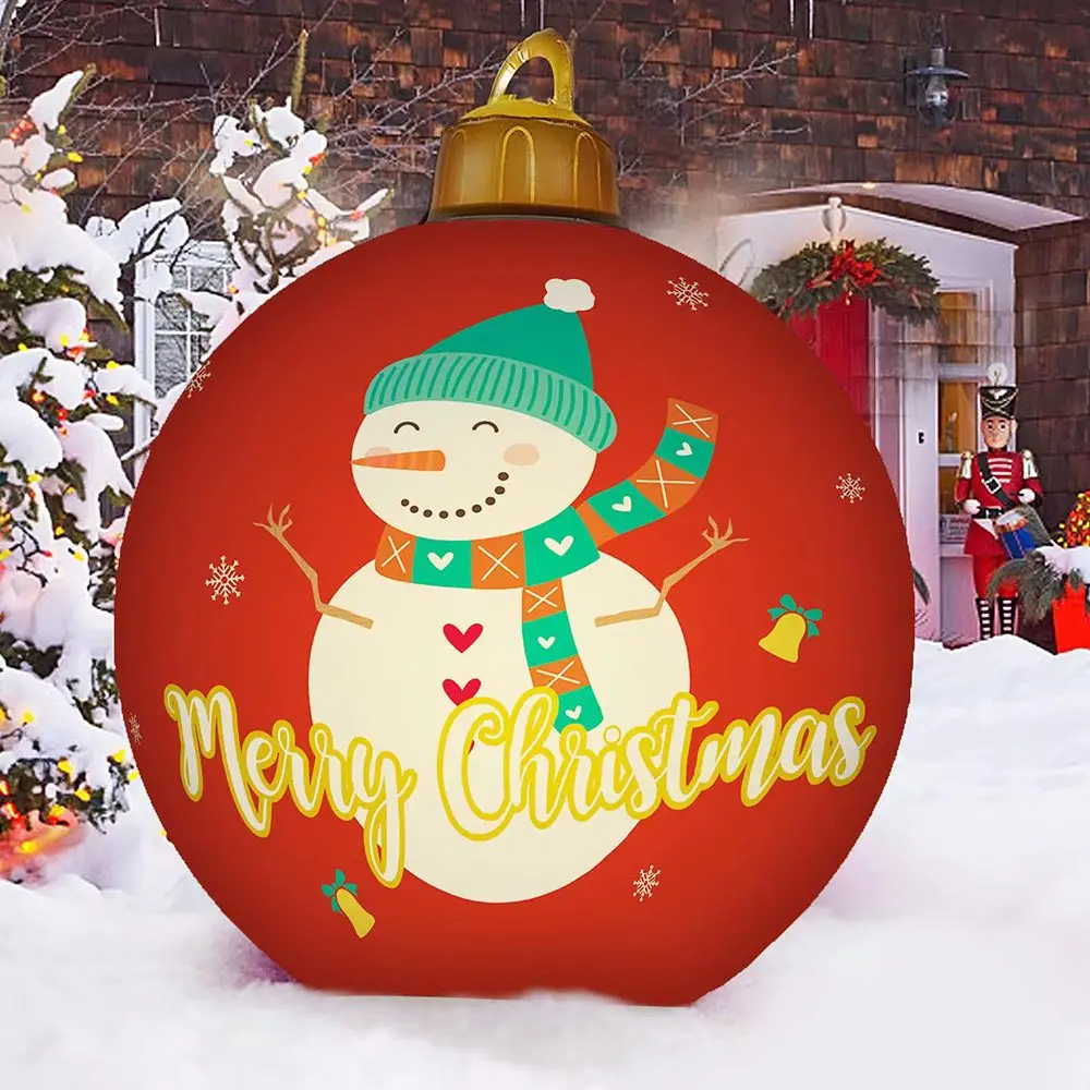 2022 New Large PVC Christmas Balls Christmas Hanging Decoration Xmas Tree Ornament New Year Gift for Home Outdoor Inflatable Toy