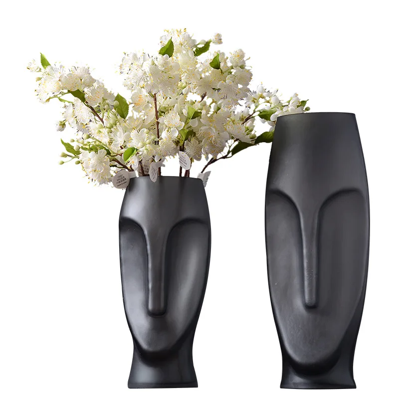 

Nordic style abstract portrait glass vase living room decoration